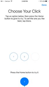 Home Button Taptic setting