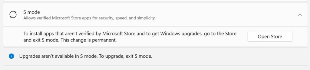 windows s mode upgrade